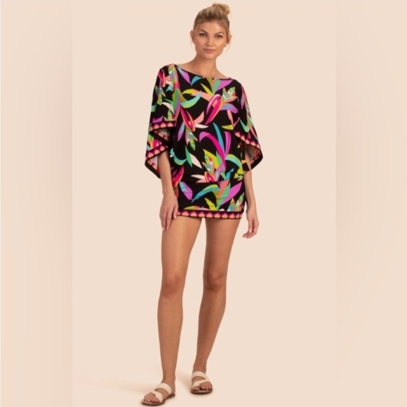 Trina Turk Other - ❤️ NWOT! TRINA TURK SWIM COVER-UP TUNIC DRESS, HAWAIIAN BIRDS OF PARADISE, XL